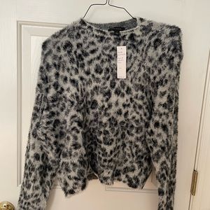 Ann Taylor leopard cropped sweater